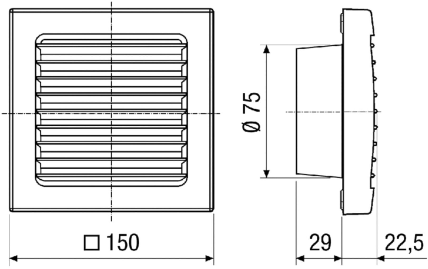 Zweitraumanschluss m/Innengitter/Filter für ER 100 Ventilatoren ER-ZR - Ventilatoren