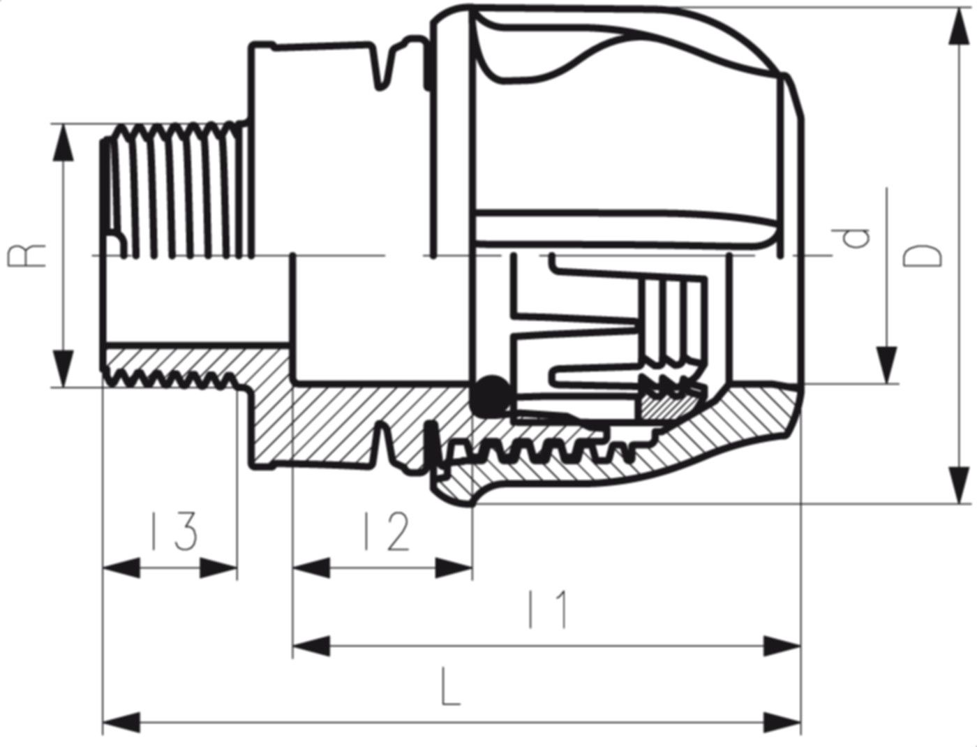 Übergangskupplung mit Aussengewinde d 110mm - 3" 158 400 151 - GF iJoint-Klemmverbinder