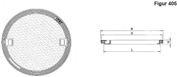 Fig.405-50B 3to BeGu mit Handgriff, mit Betonfüllung, 50kN - Schachtabdeckungen BGS