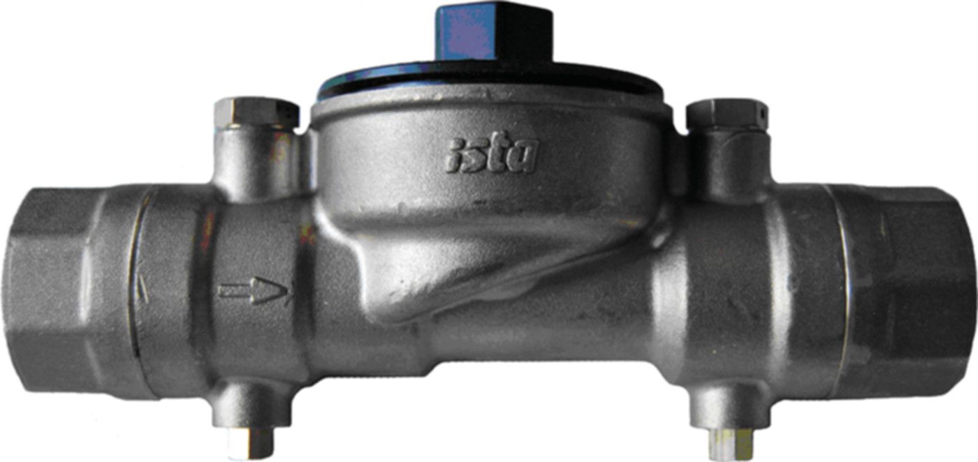 Einrohranschluss-Stück EAS f/Sensonic III m/2 Kugelhahnen / IG 1" L = 169 mm - ISTA - Wärme- / Wasserzähler