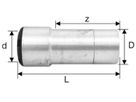 Reduktionsnippel, mit Einsteckende d 18-15 mm 9827.1815 - SudoFIT-Formstücke