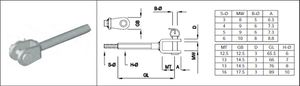 Gabeln 6-kantverpresst zu Seil 3-6 mm Seil-Ø 3 mm GL 65 mm 1.4301 - INOXTECH-Handlauf-/Geländer-System