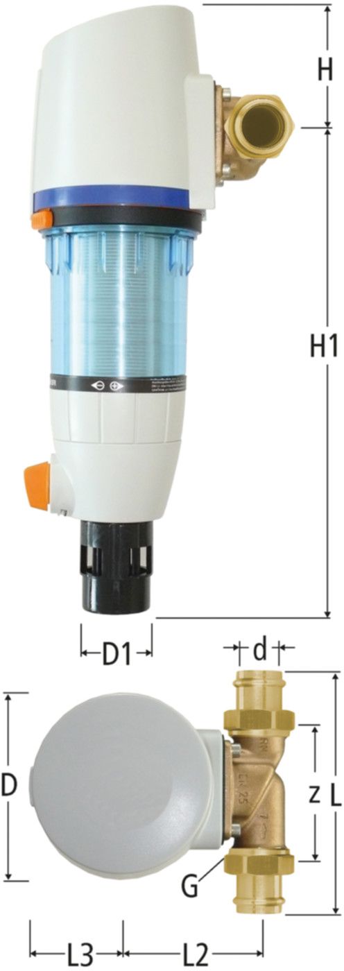Aquapro Fil 35 mm 18102.26 rückspülbar, mit Verschraubungen - Nussbaum Armaturen