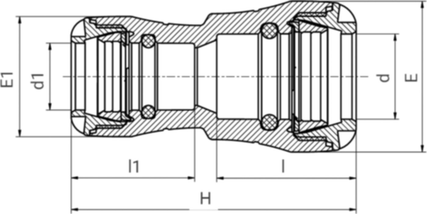 Steckmuffen-Verbinder reduziert 1011 d 25/20mm - Plasson-Steckfittinge