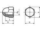 6-kt-Hutmuttern hohe Form Messing BN513 DIN1587 M16 - Bossard Schrauben