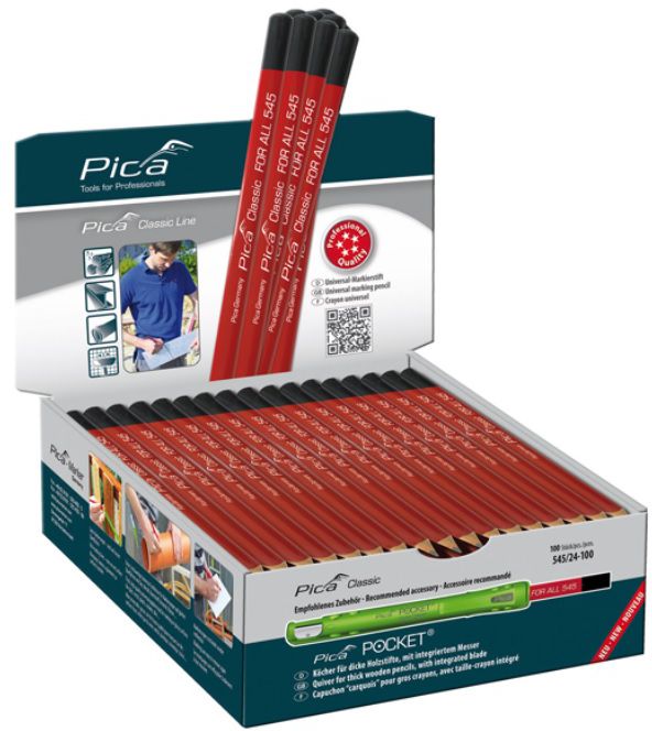 Pica Universalstift FOR ALL rot, 23cm, gespitzt - Auszeichnen