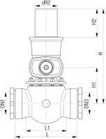 Universal 1, Fig. 5481 mit Schraubmuffen Abgang Spitzend PE DN 125 / d 160mm - Von Roll Armaturen