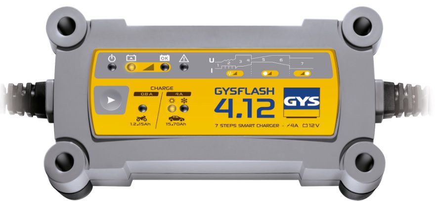 GYS Batterie-Ladegerät, 12V für PW GYSFLASH 4.12, mit Erhaltungsladung, IP65 - Elektrozubehör