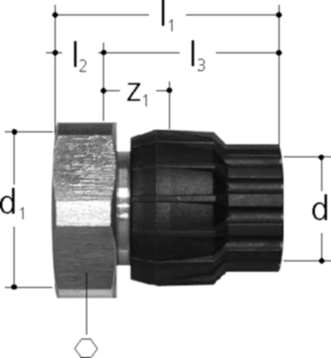 Übergang auf Armaturen 4700.108 1"-16 - JRG Sanipex-MT-Formstücke/Rohre in Stg.
