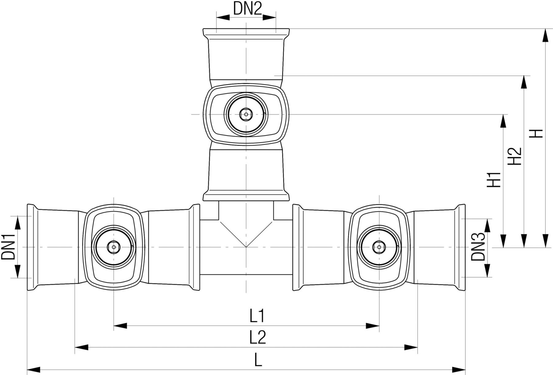 Universal 3, Fig. 5485 mit Steckmuffen DN 200/200 - Von Roll Armaturen