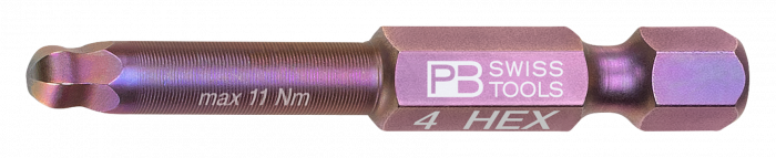 PB Innensechskant-Bit, GR. 4 E 6,3 (1/4"), mit Kugelkopf, Winkel bis 22° - Steck- und Drehmomentschlüssel