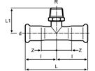 T-Stück mit AG 15 mm - 1/2" S43PC - Eurotubi Press-Formstücke Sanitär