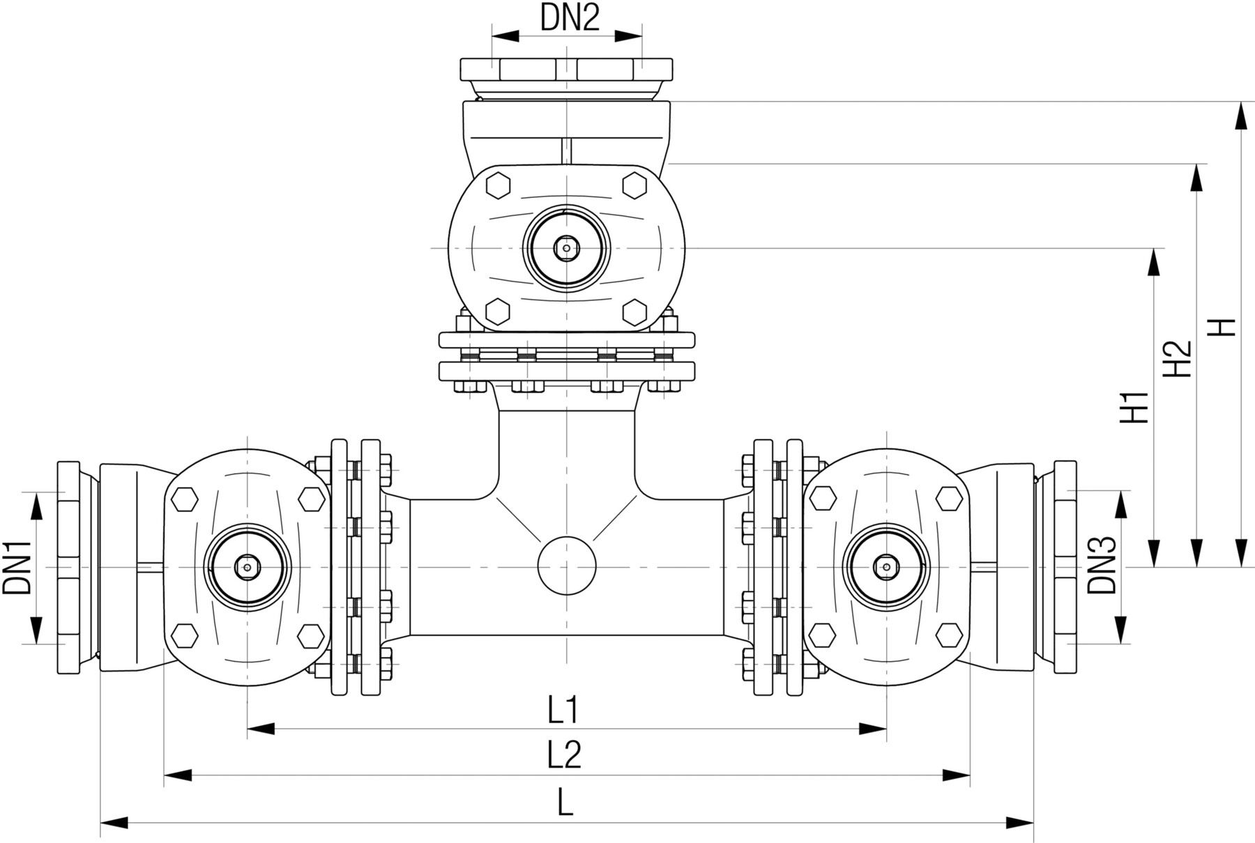 Universal 3, Fig. 5358 mit Schraubmuffen DN 125/125 - Von Roll Armaturen