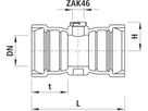 Hausanschluss-Stück mit ZAK-Abgang 5412 für Gussrohre mit Schweissraupen DN 100 - Hawle Armaturen