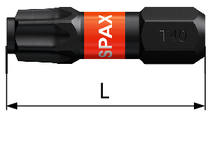 SPAX®-Bit T-STAR plus 1/4" Stahl BN20945 T25 - Bossard Spanplattenschrauben SPAX