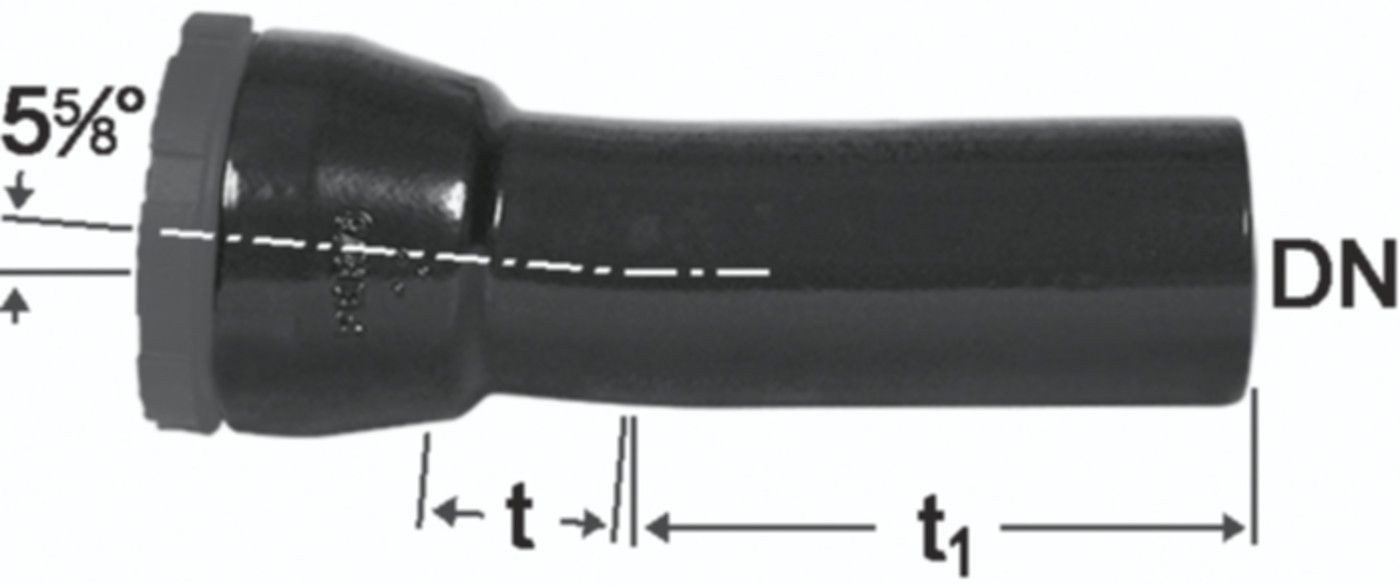 SM-Bogen 1M Fig. 2326 5° DN 200 - Von Roll Schraubmuffenformstücke