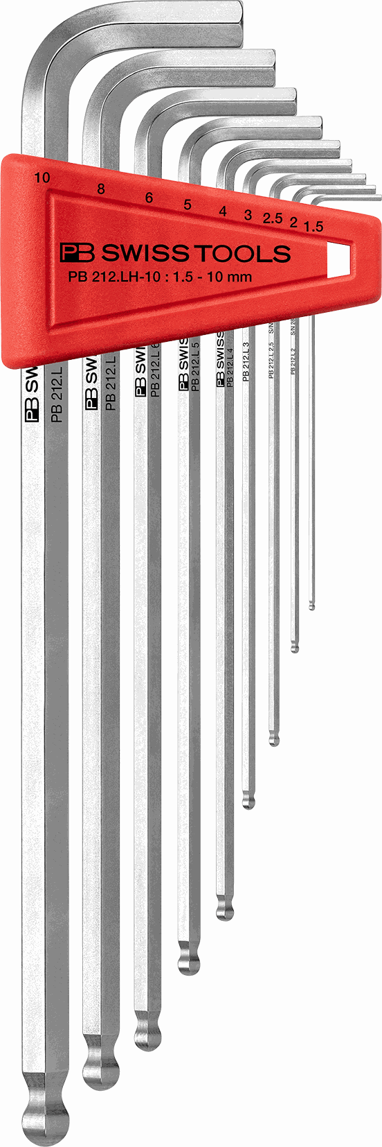 PB Kugelkopf-Stiftschlüssel-Satz, Lang PB 212 LH-10, 9-tlg., 1.5 - 10 mm - Schraubenzieher