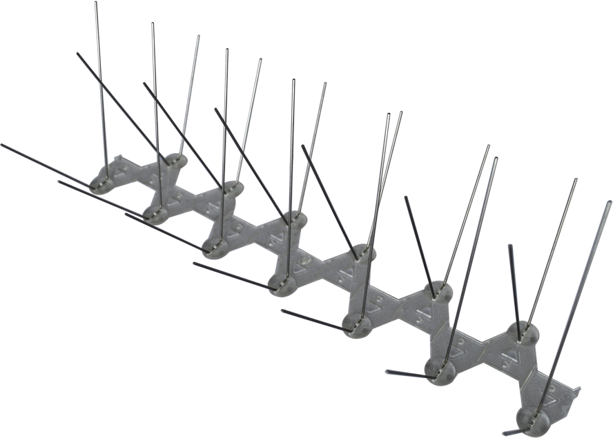 Taubenabwehr Typ E4 doppelt Länge = 33cm Inoxstange 1.3mm H:115mm Art.569.404 - Kunststoff Spenglerei-Artikel