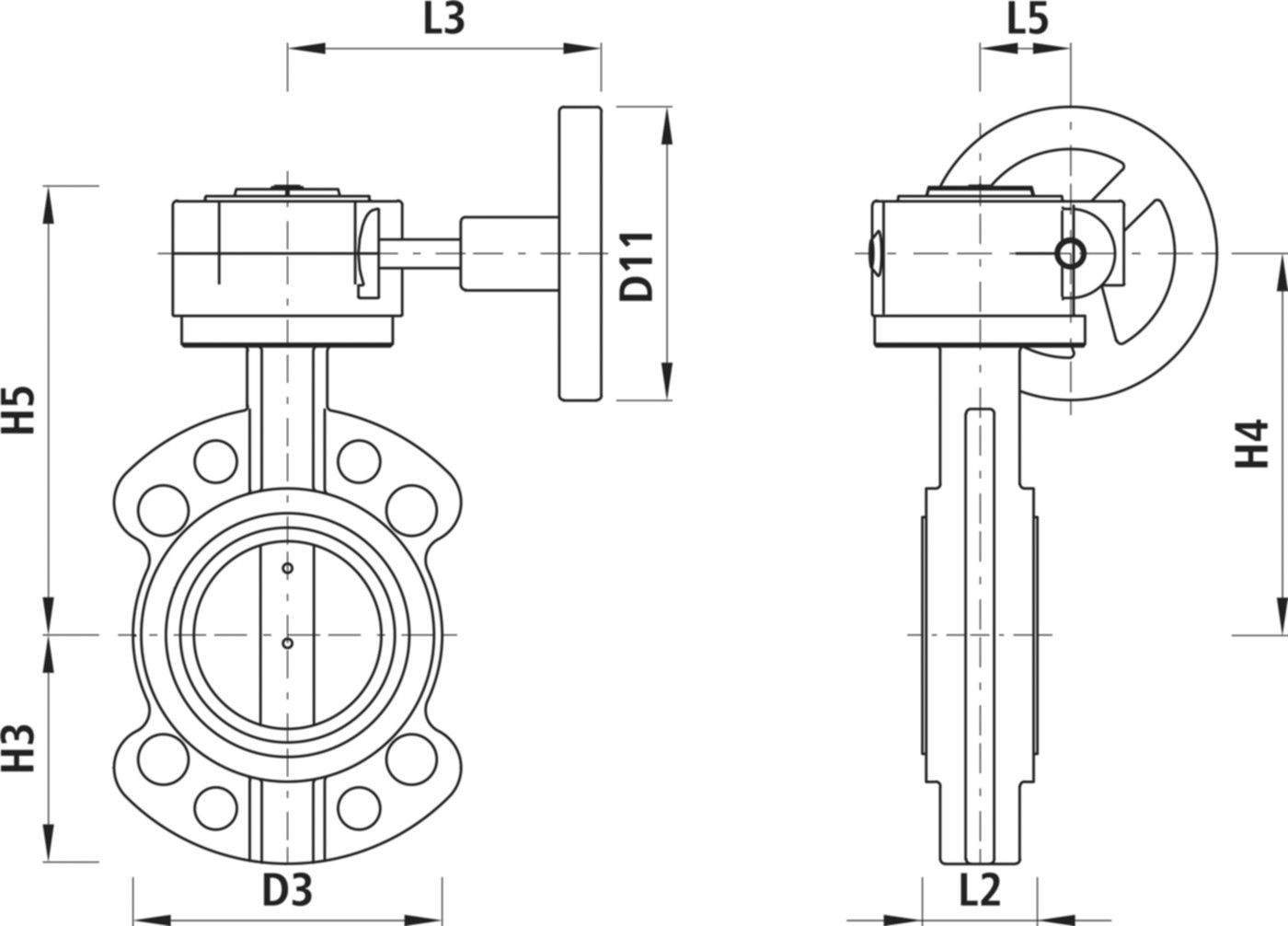 Absperrklappe mit Getriebe Typ AW 9941 DN 150 PN 16 - Hawle Absperrklappen