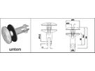 Zugstangen Glashalter unten für Glasdicke 16.76 - 24.76 mm - INOXTECH-Handlauf-/Geländer-System