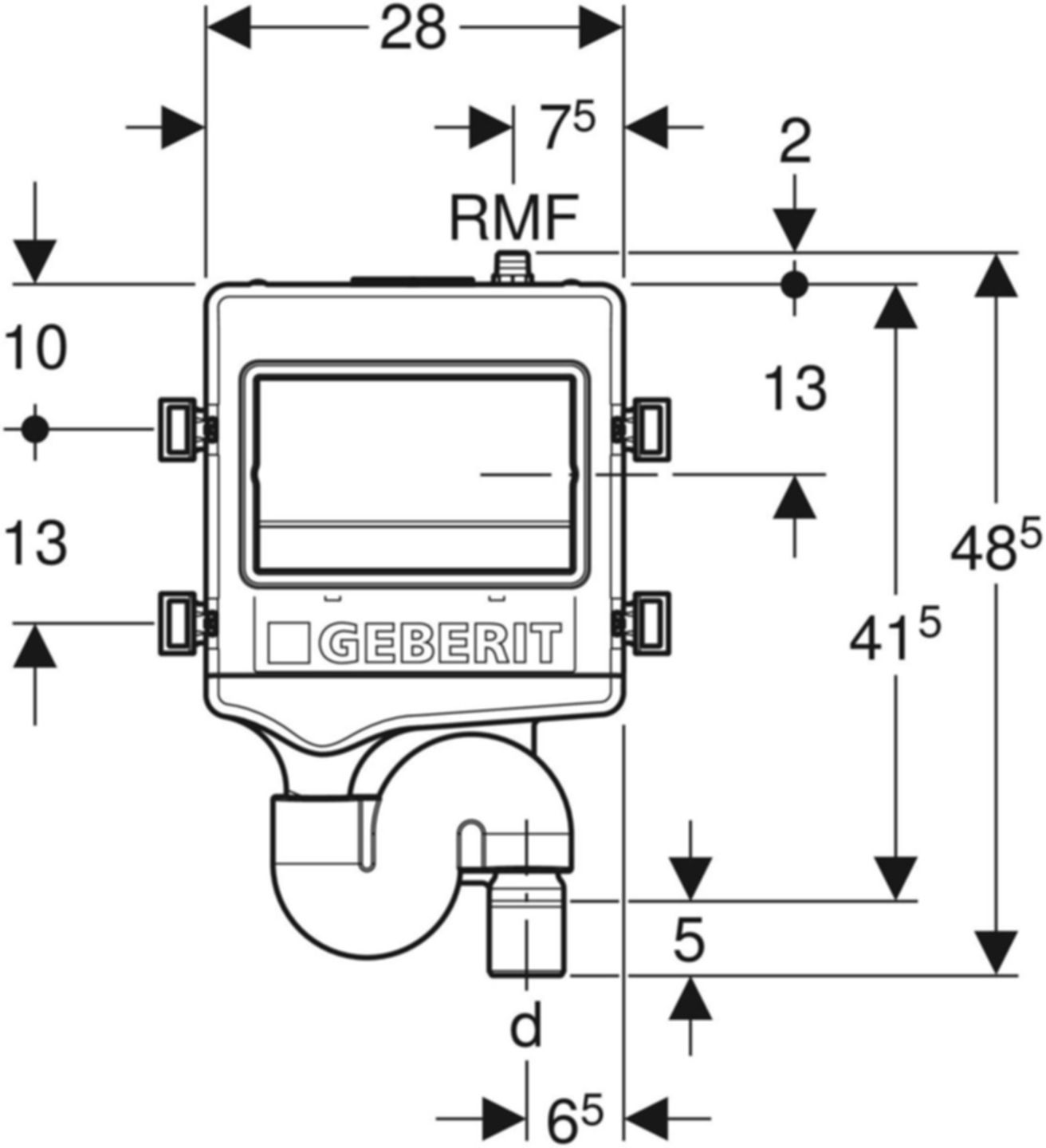 Hygienespülung HS30 mit 1 Wasseranschluss rechts 50mm 1/2" 616.270.00.1 - Geberit Systemventile / Armaturen