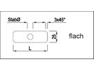 Auflagebleche schmale Ausführung ungebogen 12 mm L=60 mm geschliffen 1.4301 - INOXTECH-Handlauf-/Geländer-System