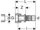 Therm Übergangsverschraubung 20mm-1/2" mit Überwurfmutter 612.582.22.5 - Geberit-Mepla-Formstücke