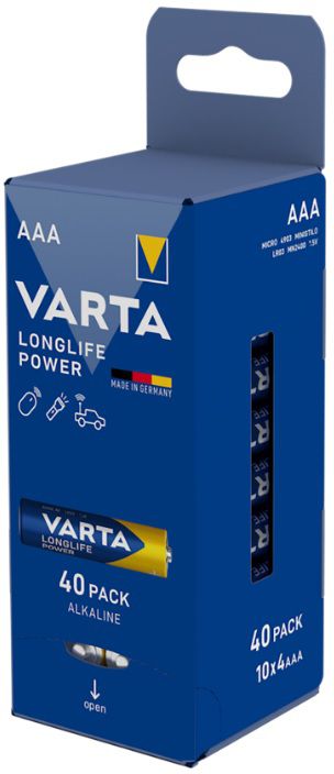 VARTA Batterien Longlife Power 40xAAA LR03 Micro, in Aufbewahrungsbox - Elektrozubehör