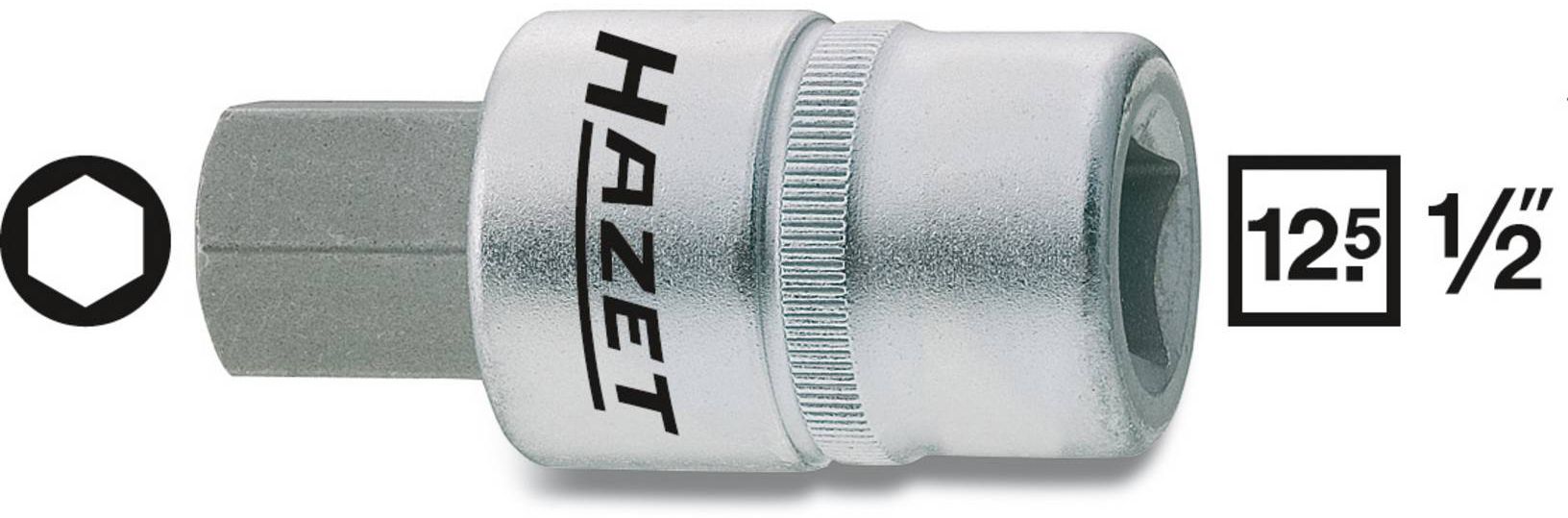 HAZET Schraubendreher-Einsatz, Inbus 986-8mm, 1/2", L: 60mm, D: 23mm - Steck- und Drehmomentschlüssel