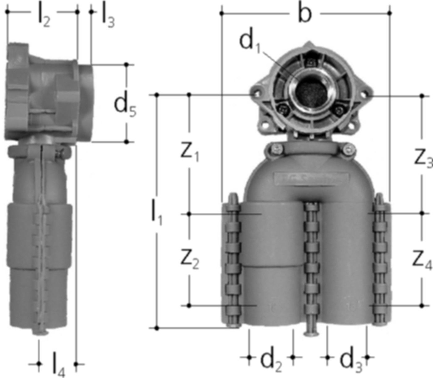 Dose 2fach 90° 1/2"-20-20 5404.300 - JRG Sanipex-Rohre und Formstücke