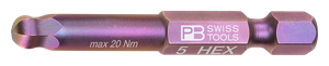 PB Innensechskant-Bit, GR. 5 E 6,3 (1/4"), mit Kugelkopf, Winkel bis 22° - Steck- und Drehmomentschlüssel