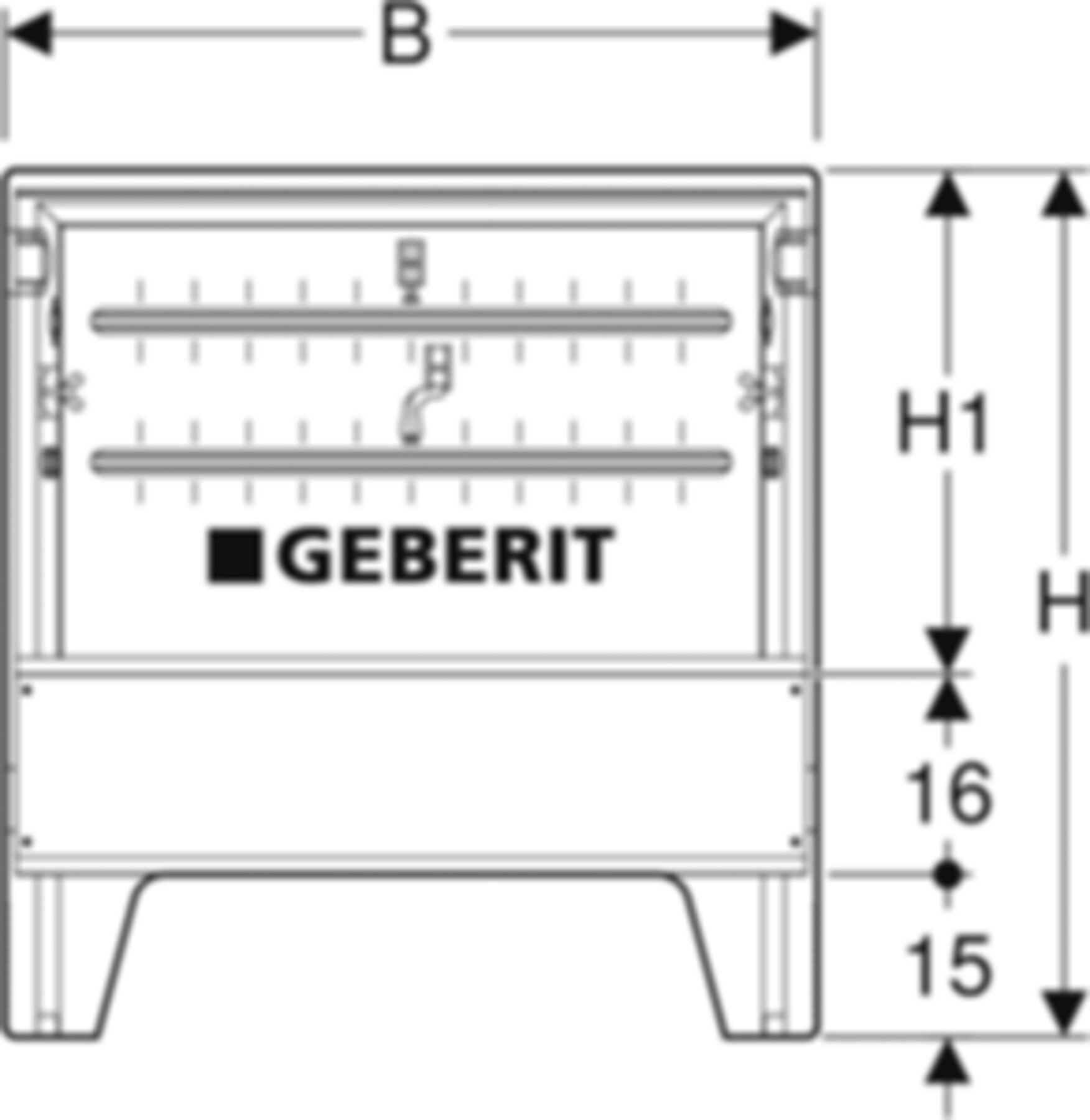 Verteilerschrank B 600 mm H 490mm 650.410.00.2 - Geberit-Push Fit-Formstücke