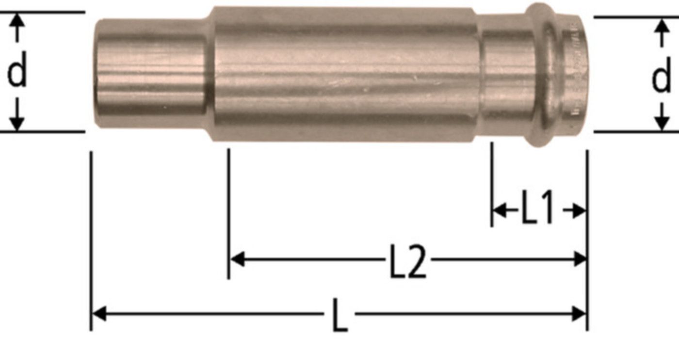 Schiebemuffe 35 mm 81122.26 mit Einsteckende - Nussbaum-Optipress-Rotguss-Fittings