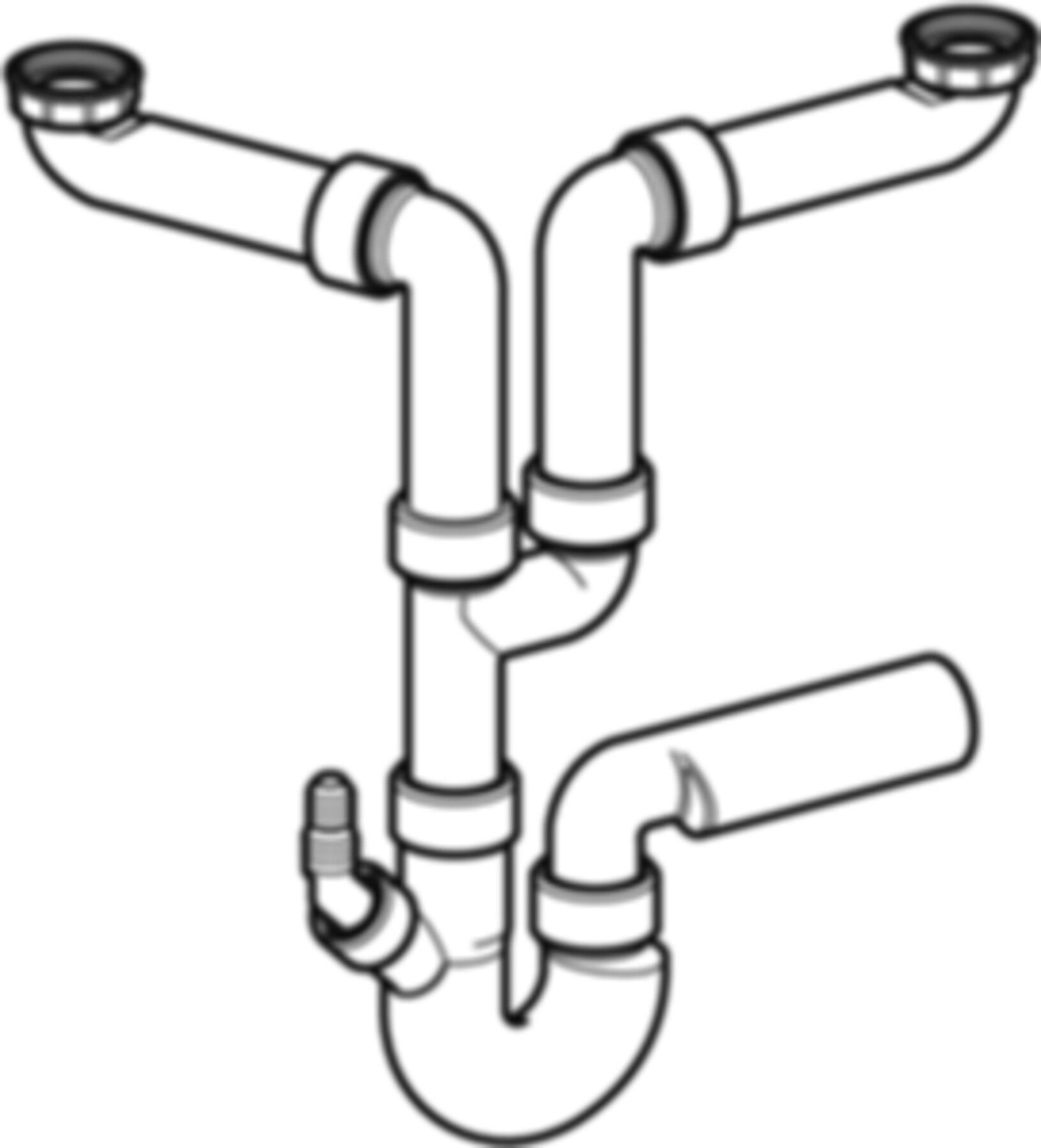 Spültischsifongarnitur PP 2-teilig d 56mm - 2" 152.806.06.1 - Geberit-Sifon + Apparateanschlüsse