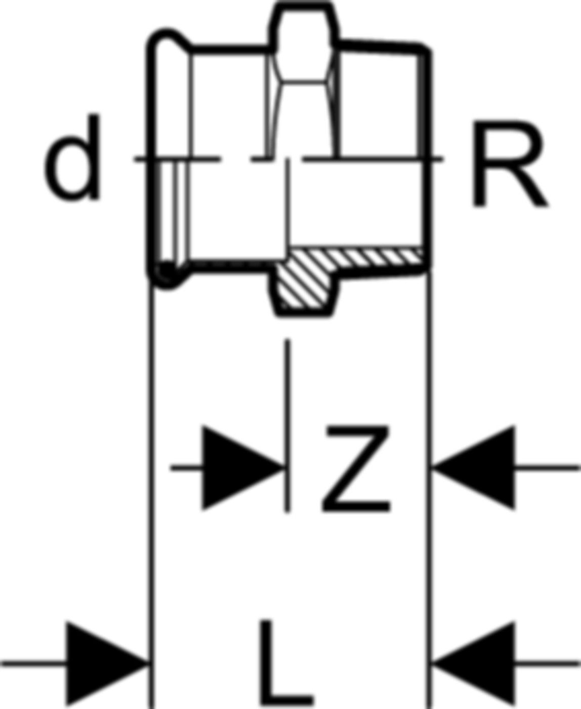 Übergang mit AG 22 mm - 1/2" C81PE - Eurotubi Press-Formstücke Heizung