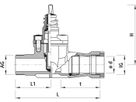 Schieber mit PE-Steckmuffe + IG/AG 2800 d 63mm - IG 2 1/2" / AG 2" - Hawle Hausanschluss- und Anbohrarmaturen