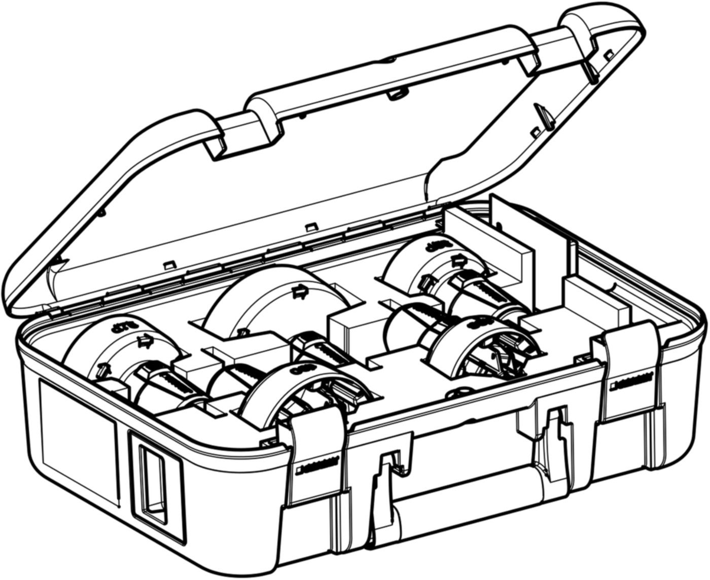Set Rohrschaber in Koffer 56-110mm 359.916.00.1 für PE und Silent - Geberit Werkzeuge und Zubehör