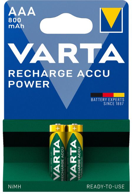 VARTA Batterie Recharge Accu Power 2x Micro AAA, LR03, 800mAh - Elektrozubehör