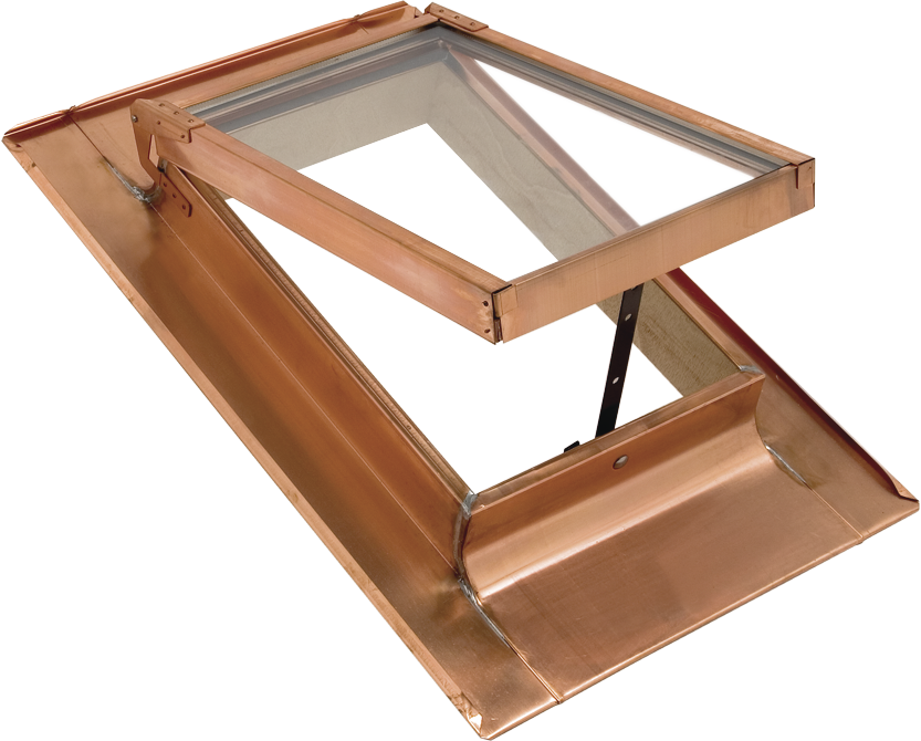 Dachfenster Doppelvergl. 40/ 60 cm 342 mit Isoliergl.+ Holzrahmen, Bord 30 cm - Kupfer Spenglereihalbfabrikate