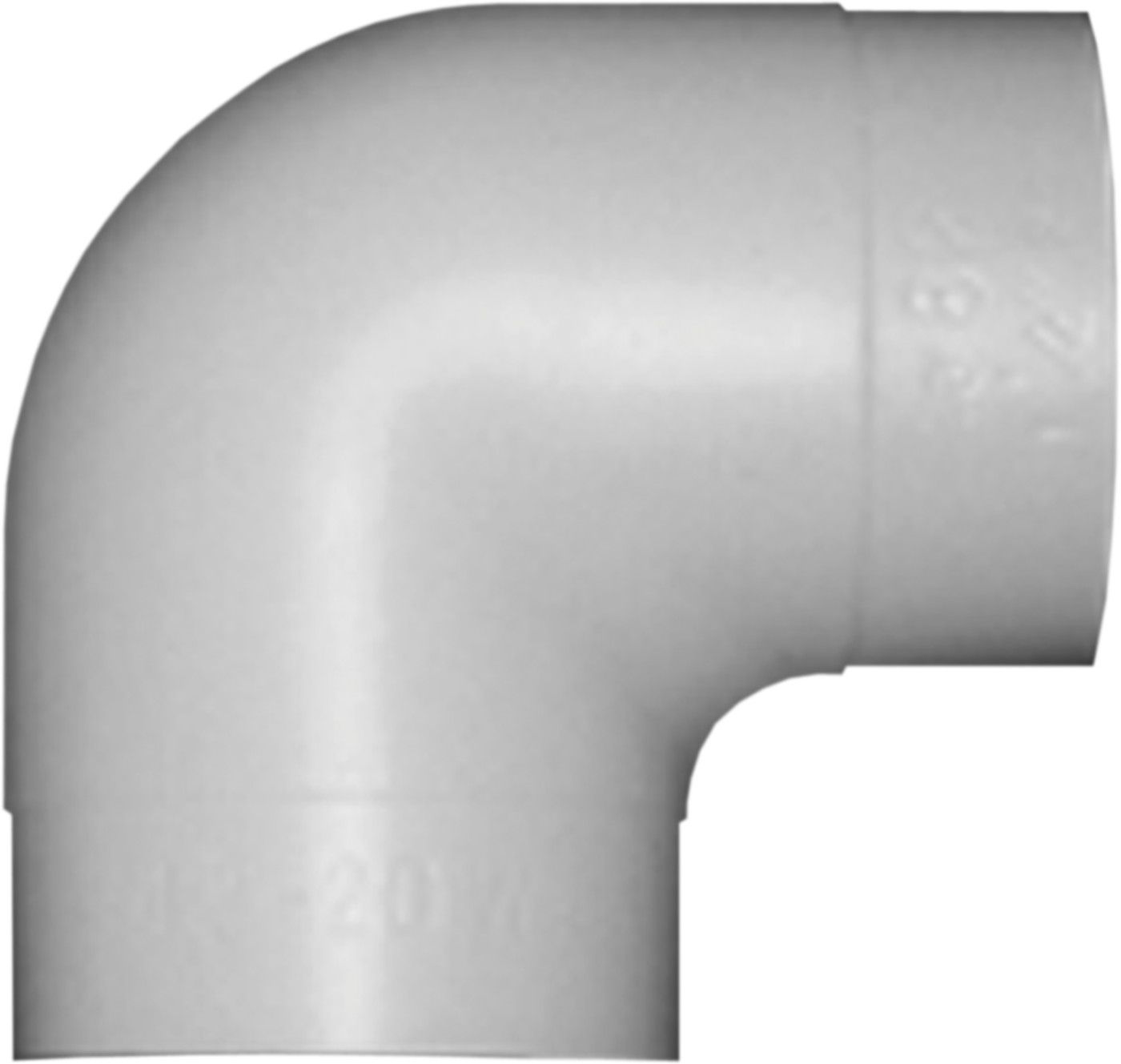 PVC-Bogen 90° W 30 mm d 48 mm (für 27/28-40) - PVC-Folie