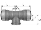 Industrie-T-Stück, Abgang mit IG 22 mm - 1/2" 8816.220722 - SudoFIT-Formstücke