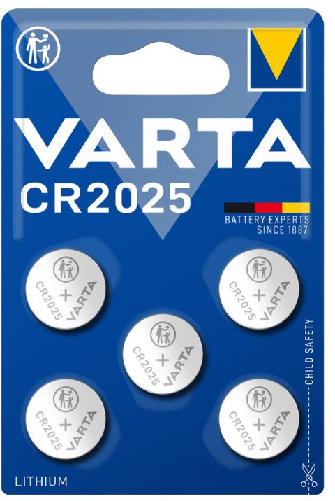 VARTA Knopfzellen CR 2025 Lithium, Pack à 5 Stk. - Elektrozubehör