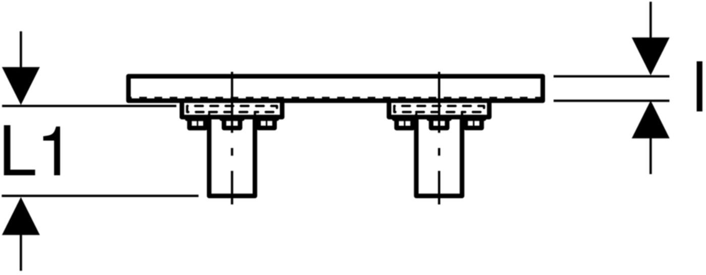 Anschlusswinkel 90° zweifach 153mm 1/2"- MF1/2" mit Aussengewinde 632.865.00.2 - Geberit-Mepla-Formstücke