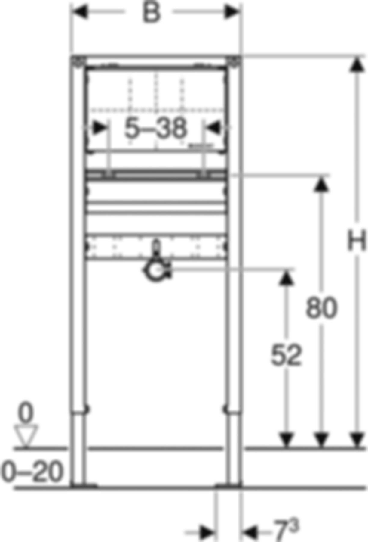Waschtisch-Element für UP-Wandarmatur 130 cm 111.498.00.1 - Geberit-Duofix