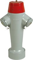 Oberteil 360° Storz 55/55 3900 aussen Email grau, Schutzdeckel rot - Hinni Hydranten
