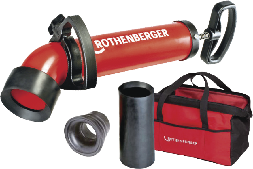 ROTHENBERGER ROPUMP SUPER PLUS Saug-/Druckreiniger 3 Adapter, inkl. Werkzeugtasche - Sanitärwerkzeuge