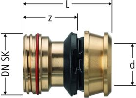 Übergang zu Schnellkupplung DN20 x 25mm auf Flowpress, zu Optiflex-Verteiler 84252.23 - Nussbaum Optiflex-Flowpress Formstücke