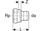 Verteiler-Steckübergang 653.432.00.1 28mm-3/4" mit Innengewinde - Geberit-Push Fit-Formstücke