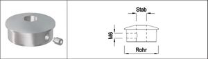 Rohrk Vollmaterial halbru Q-geb M6 Rohr 42.4/ 10 mm geschl. 1.4301 - INOXTECH-Handlauf-/Geländer-System