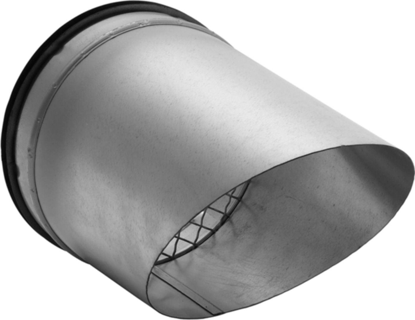 Stutzen schräg mit geradem Maschengitter 200mm ILNU45-V - Spiralfalzrohre und Zubehör System Safe